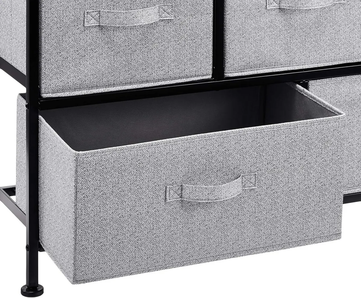 Extra Wide Fabric 5-Drawer Storage Organizer Unit - Image 3
