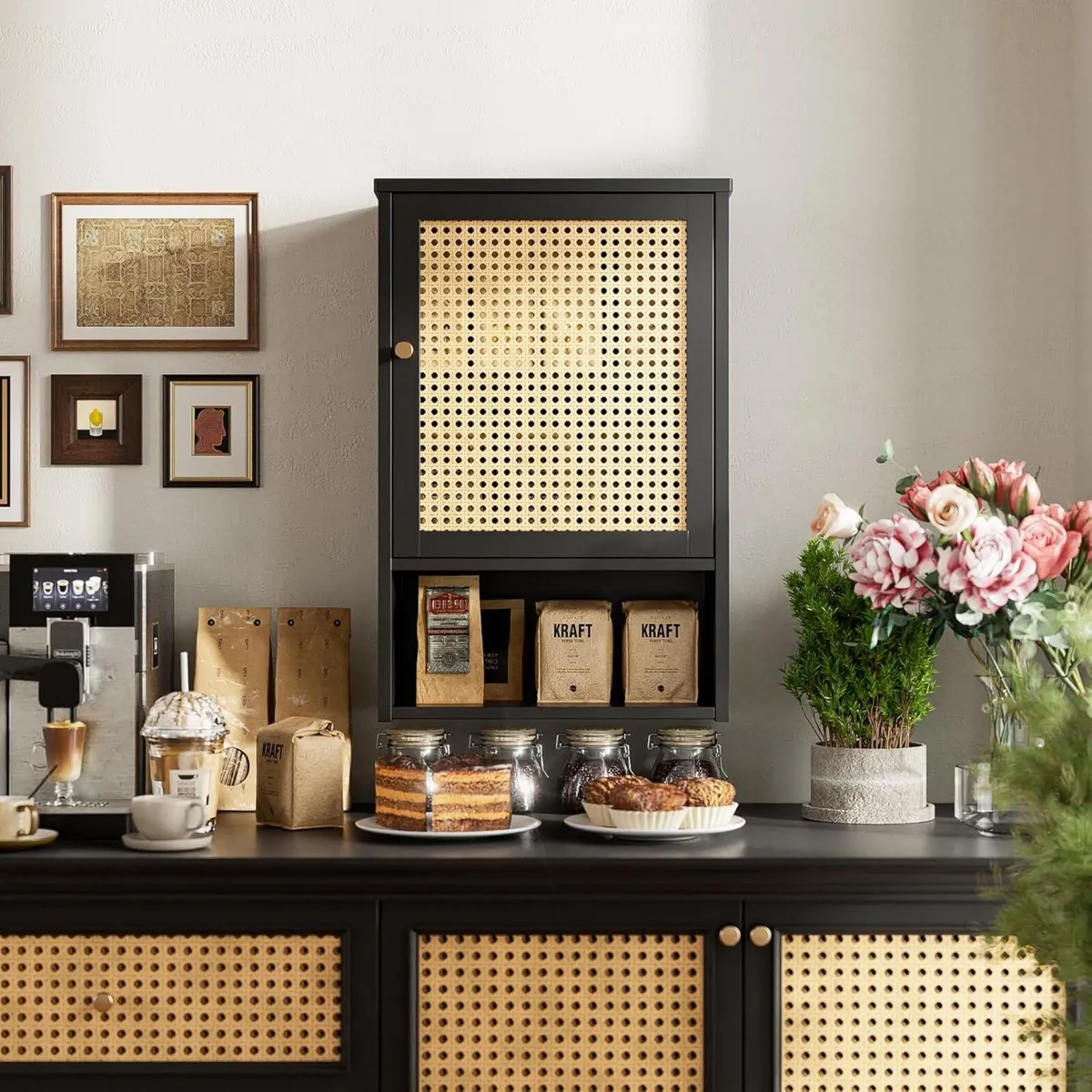 Wall Cabinet Bamboo Medicine with Single Rattan - Image 2