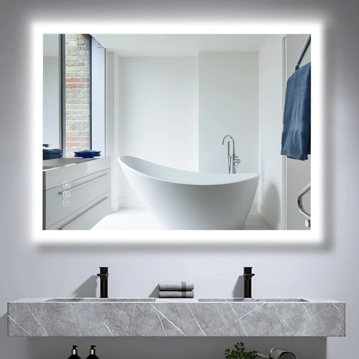 800x600 mm Backlit Illuminated Bathroom Mirrors - Image 1