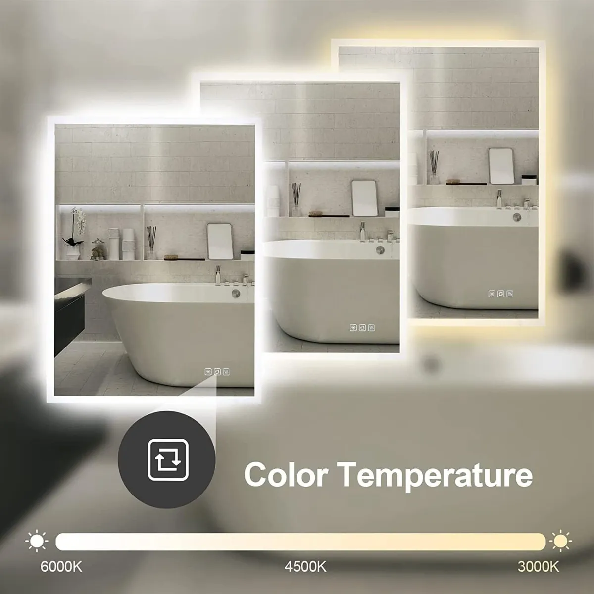 800x600 mm Backlit Illuminated Bathroom Mirrors - Image 3