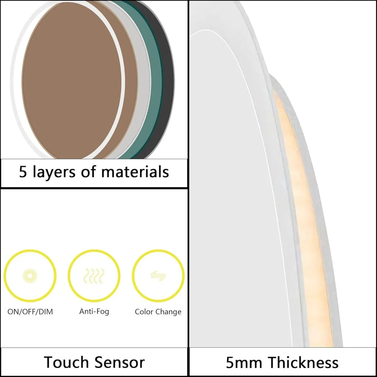 Illuminated Bathroom LED Mirror Circle 40cm - Image 3