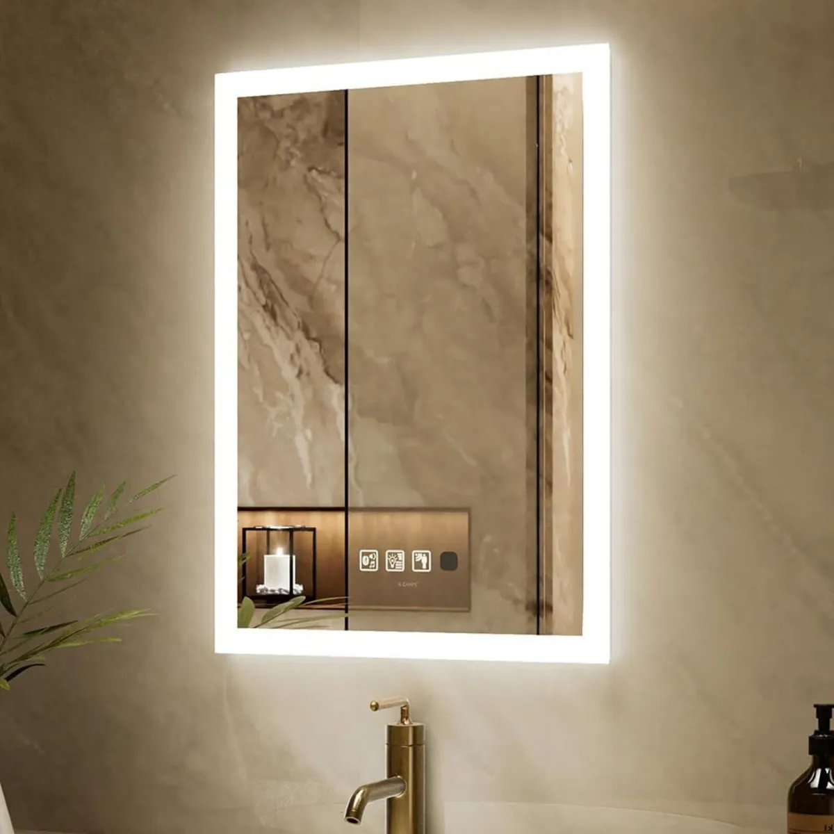 50 x 70 cm Motion Sensor LED Bathroom Mirror With - Image 1