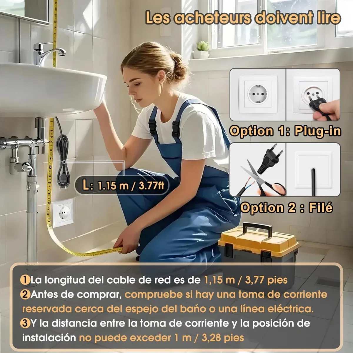 Round Bathroom Mirror 60 cm Wall Mounted LED - Image 3