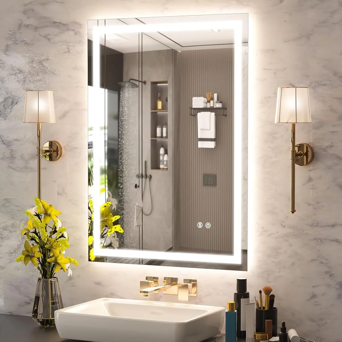 New LED Bathroom Mirror with Lights 510x710mm - Image 1