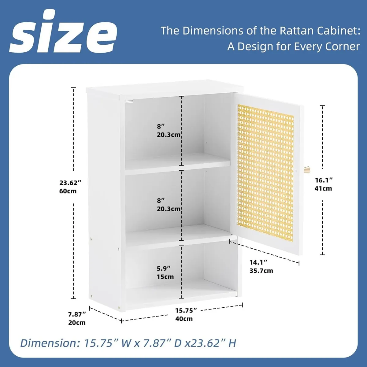 Bamboo Medicine Cabinet Wall Mounted Bathroom - Image 3