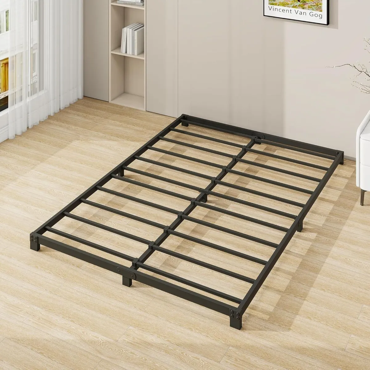 8cm Low 4ft6 Double Bed frame Metal 135x190 cm - Image 1