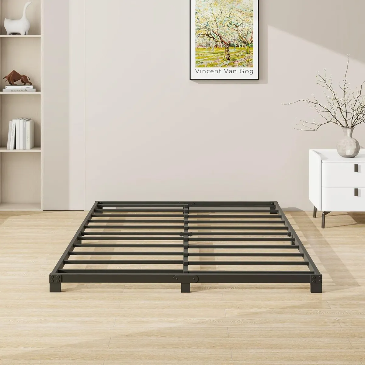 8cm Low 4ft6 Double Bed frame Metal 135x190 cm - Image 3