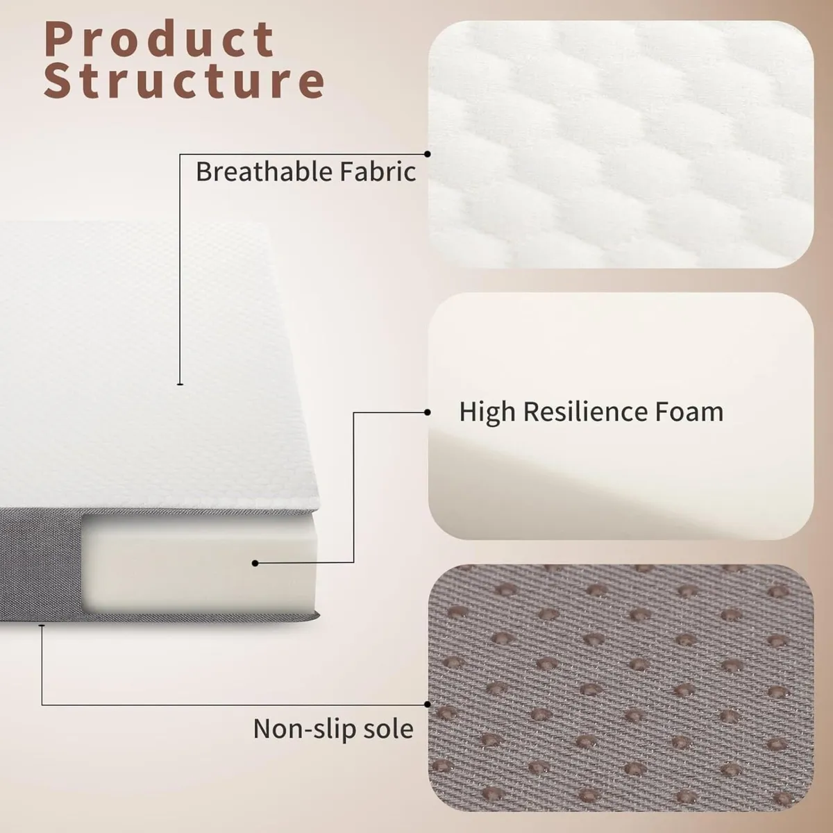 190x90x10 Folding Mattress Single Foldable Memory - Image 4