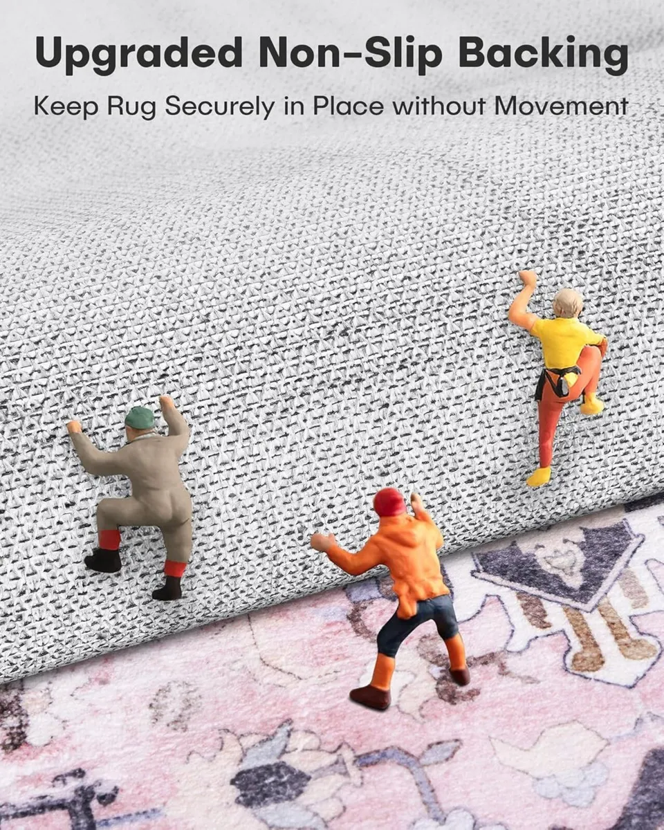 Pink Area Rugs for Living Room Washable Large - Image 2