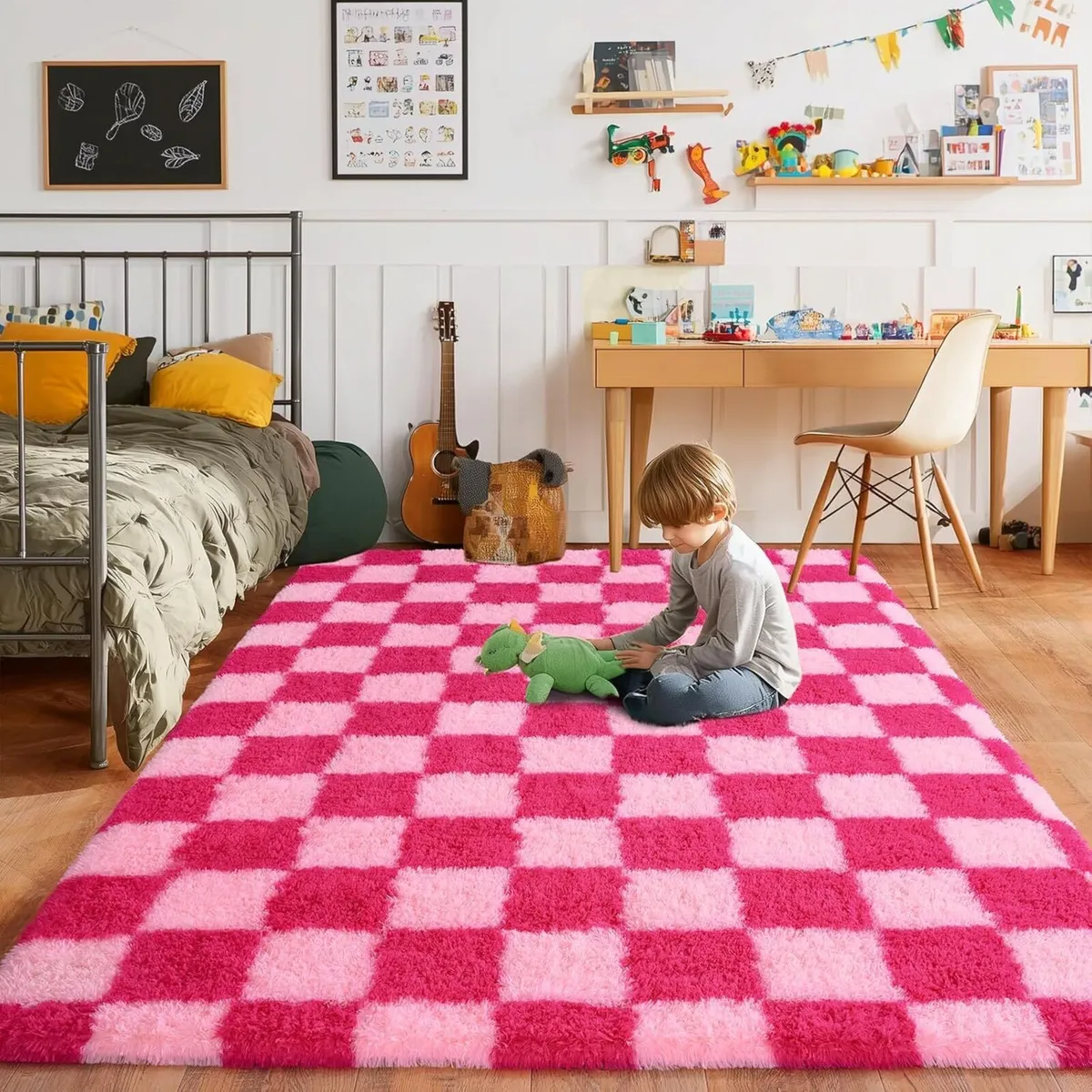 Fluffy Area Rug for Bedroom 5x7 Modern Indoor - Image 1