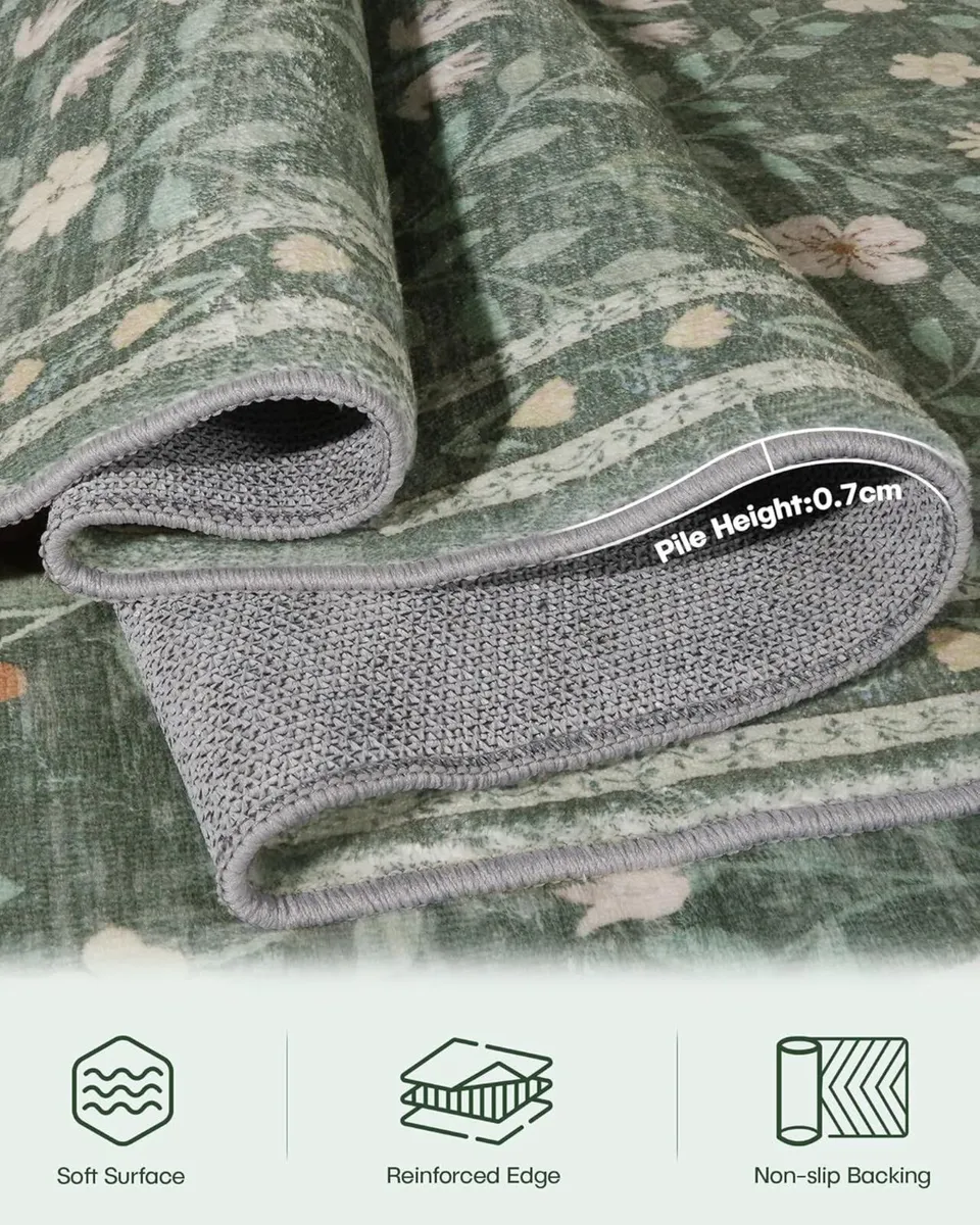 Floral Rugs for Living Room Boho Washable Area - Image 3