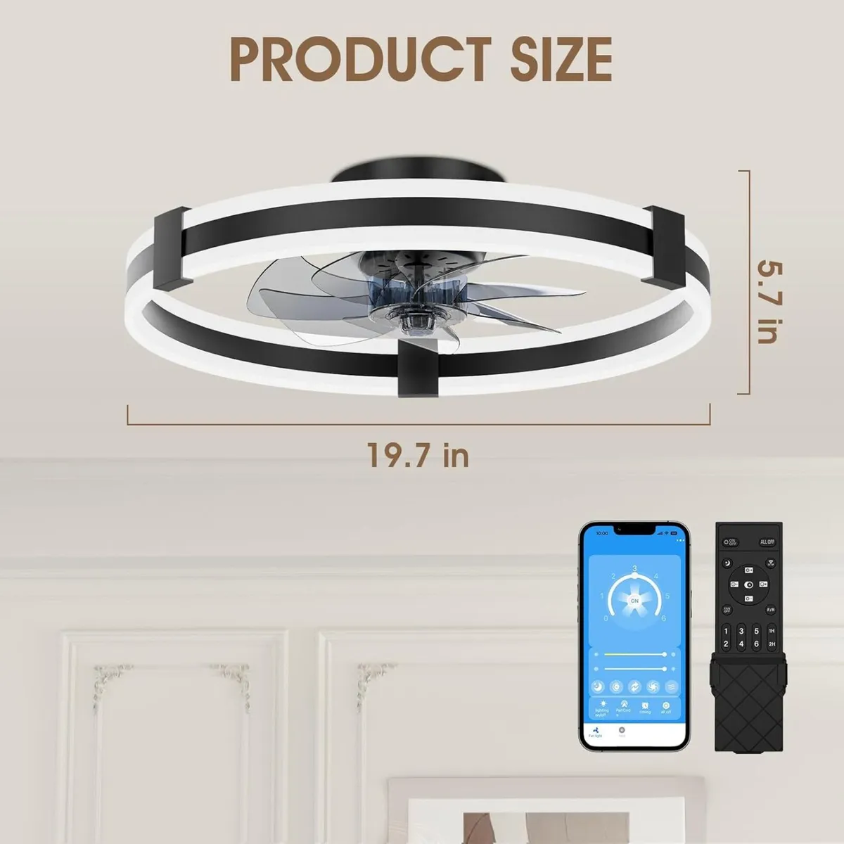 50CM LED Ceiling Fans with Lights Fan Light APP - Image 4