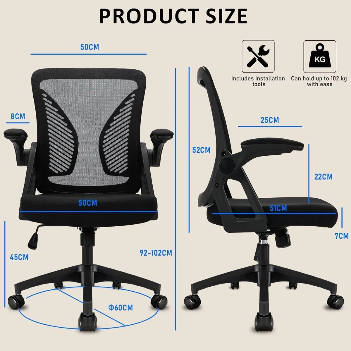 Ergonomic Office Chair High Back Desk with - Image 3