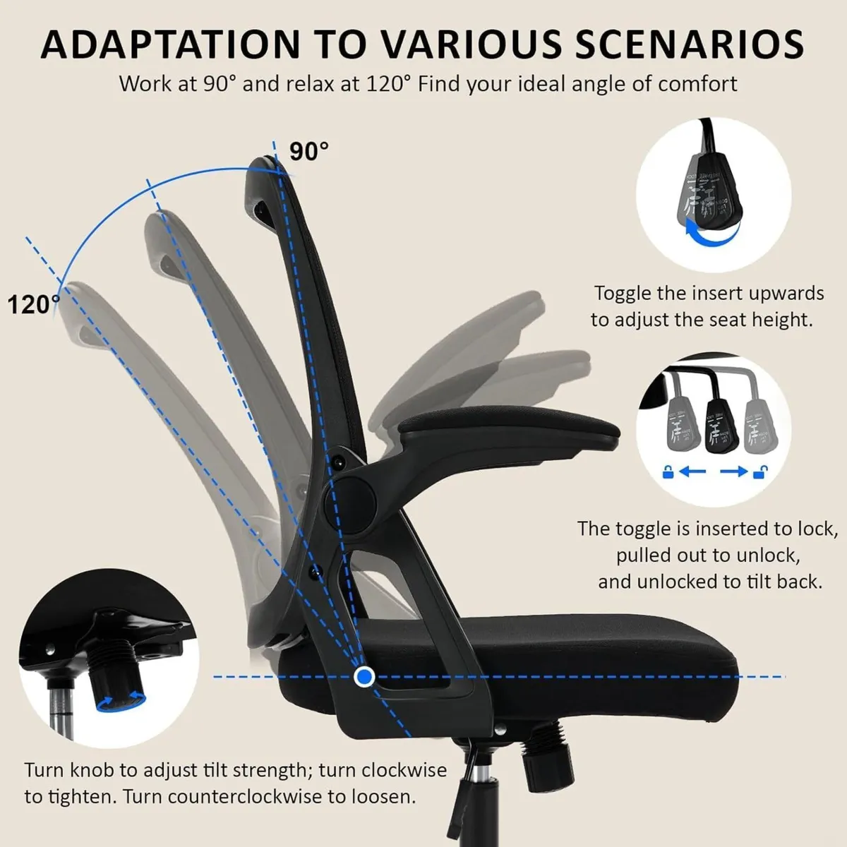 Ergonomic Office Chair High Back Desk with - Image 4