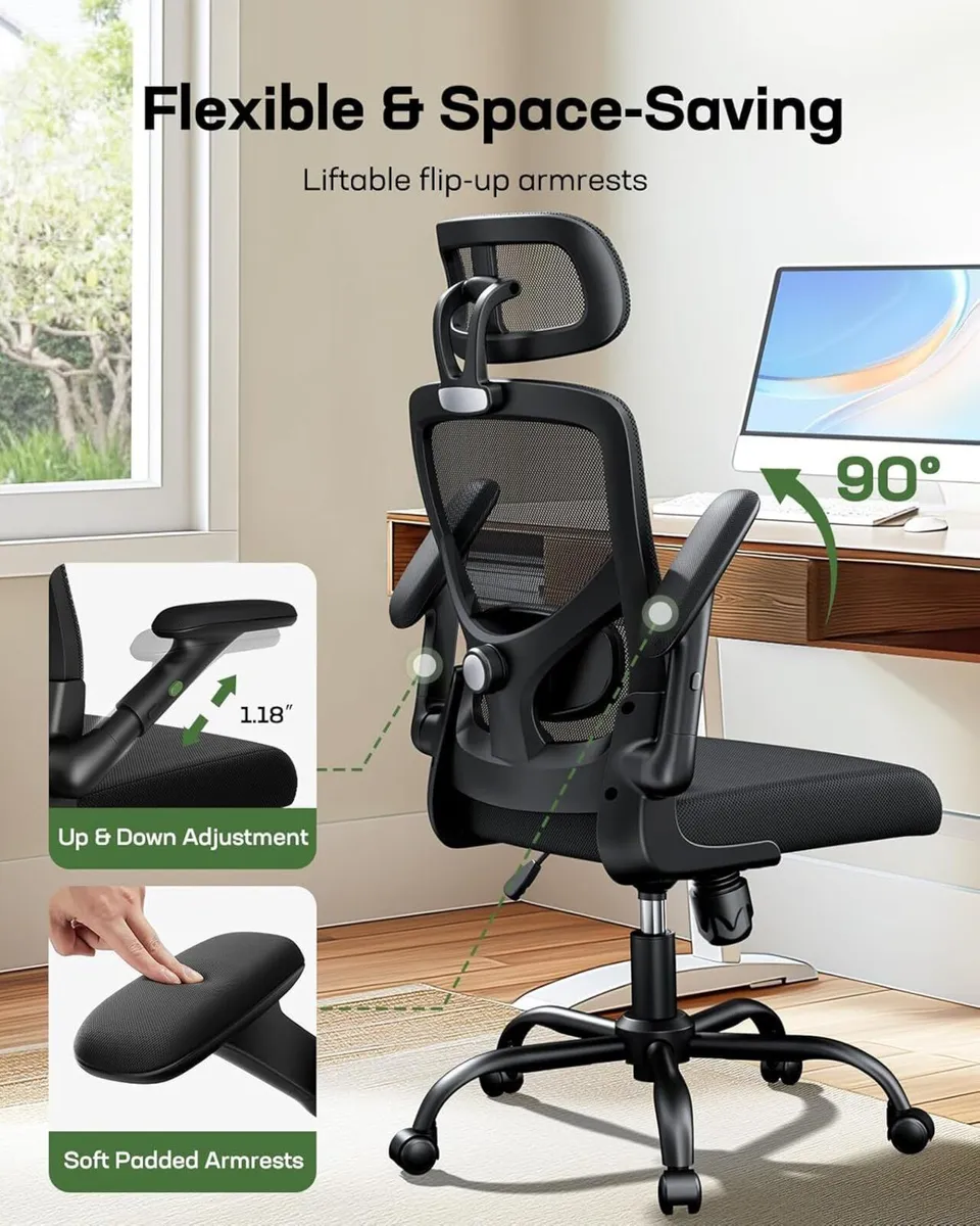 Ergonomic Mesh Office Chair High Back Desk - Image 3
