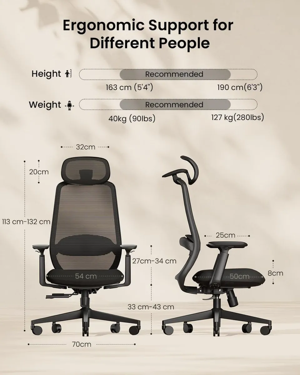 EC200 Ergonomic Office Chair - High Back Computer - Image 2