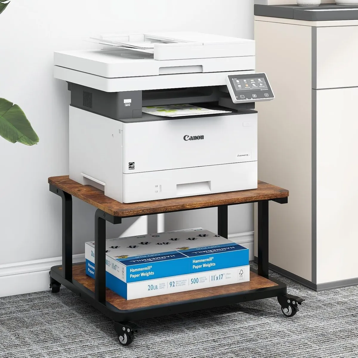 2-Tier Laser Printer Stand with Storage Shelf - Image 1