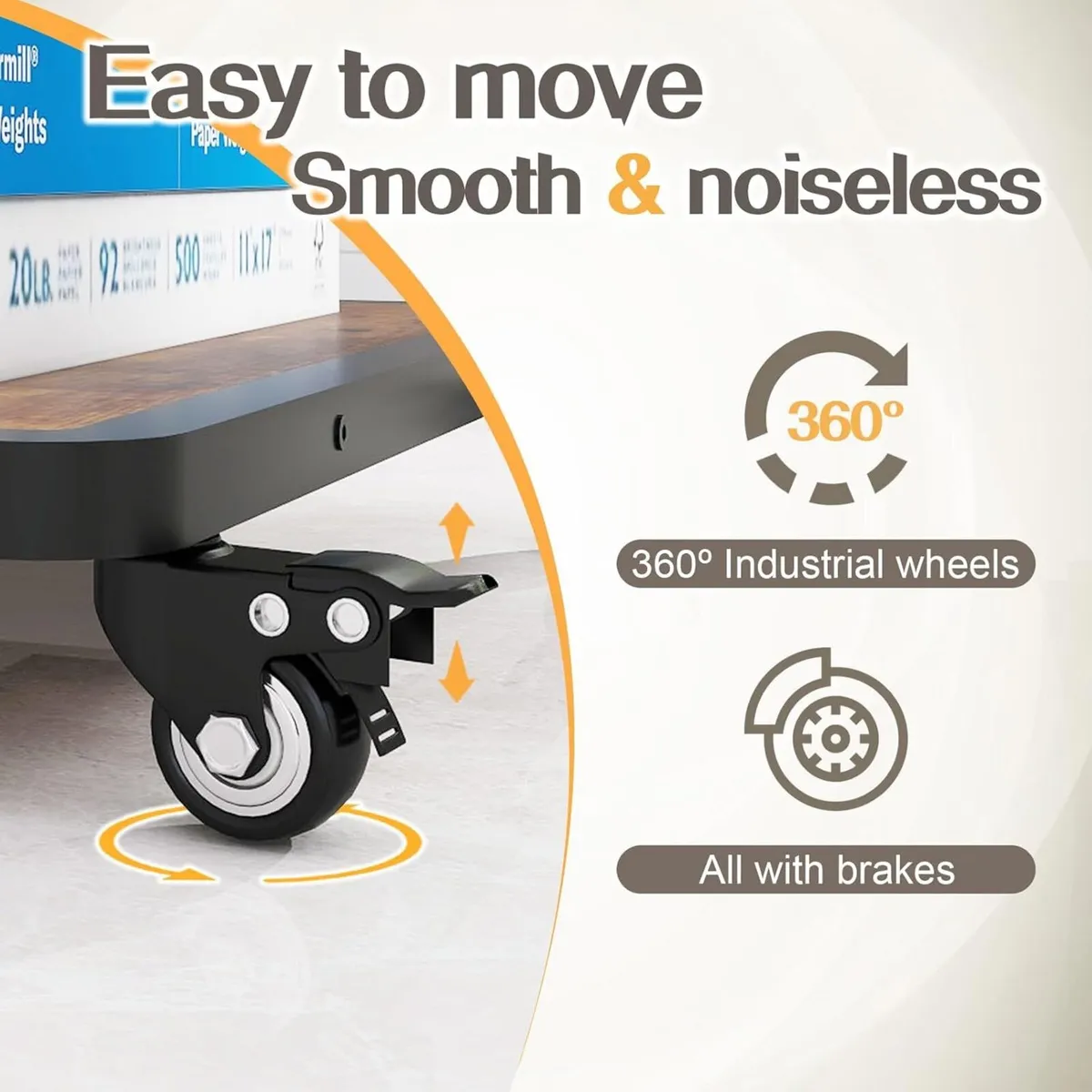 2-Tier Laser Printer Stand with Storage Shelf - Image 4