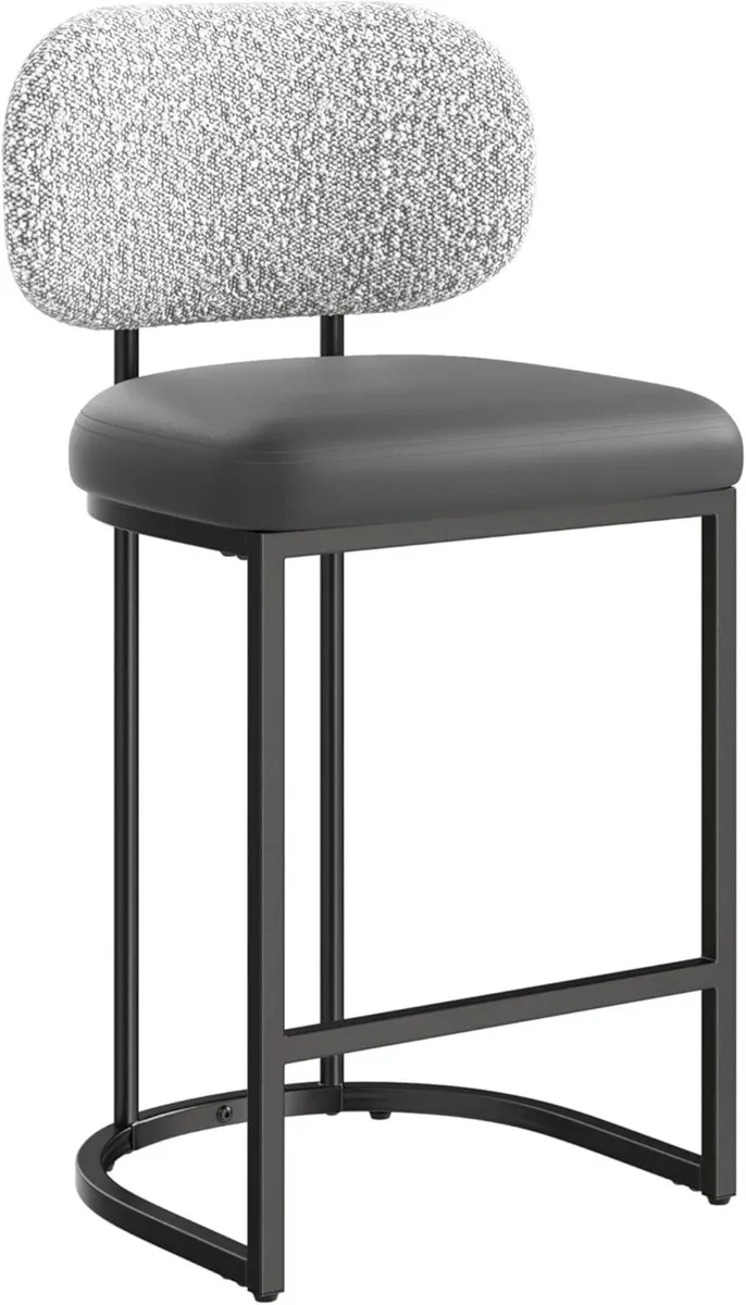 Bar Stools Set Counter Chairs with Backs 63CM - Image 1