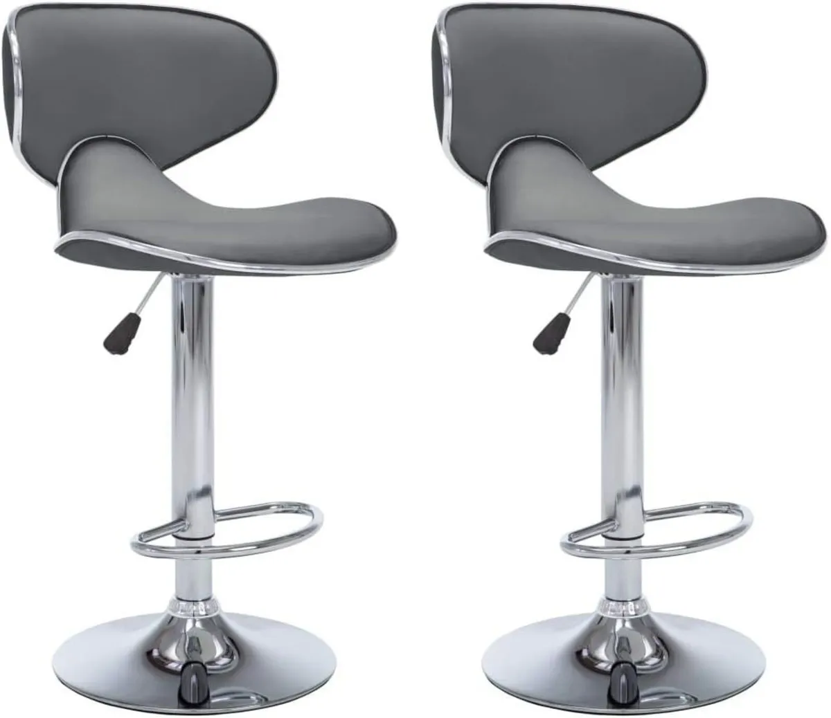 2 x Bar Stools Height-Adjustable Kitchen Stool - Image 1