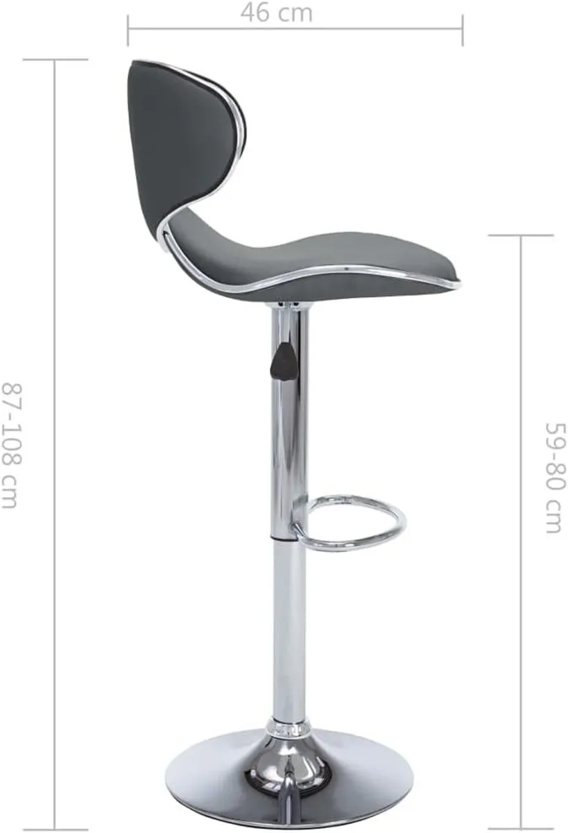 2 x Bar Stools Height-Adjustable Kitchen Stool - Image 4