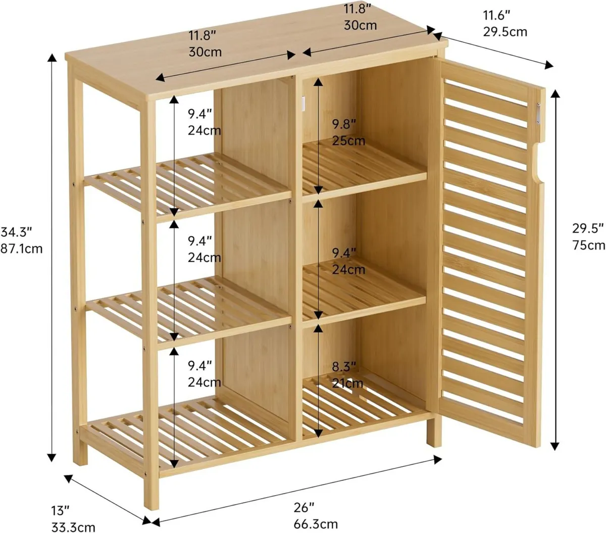 Bathroom Floor Cabinet Bamboo Storage Free - Image 3