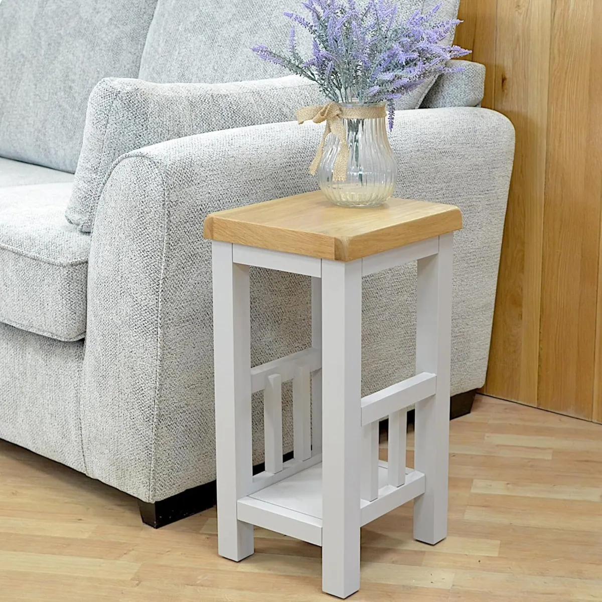 urniture Cashmere Grey Side Table Painted End for - Image 1