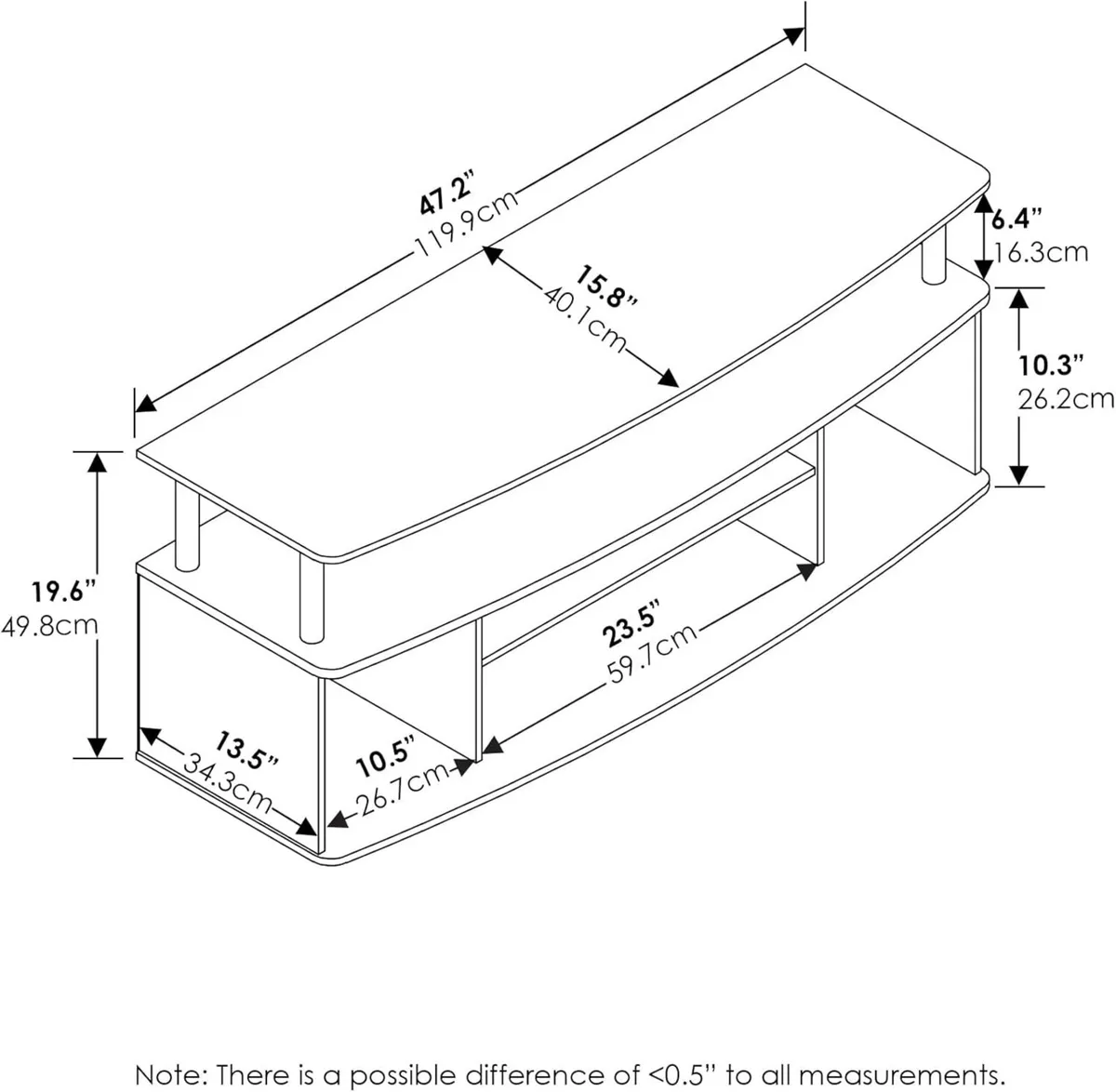 JAYA TV Stand Large Entertainment Center Console - Image 3