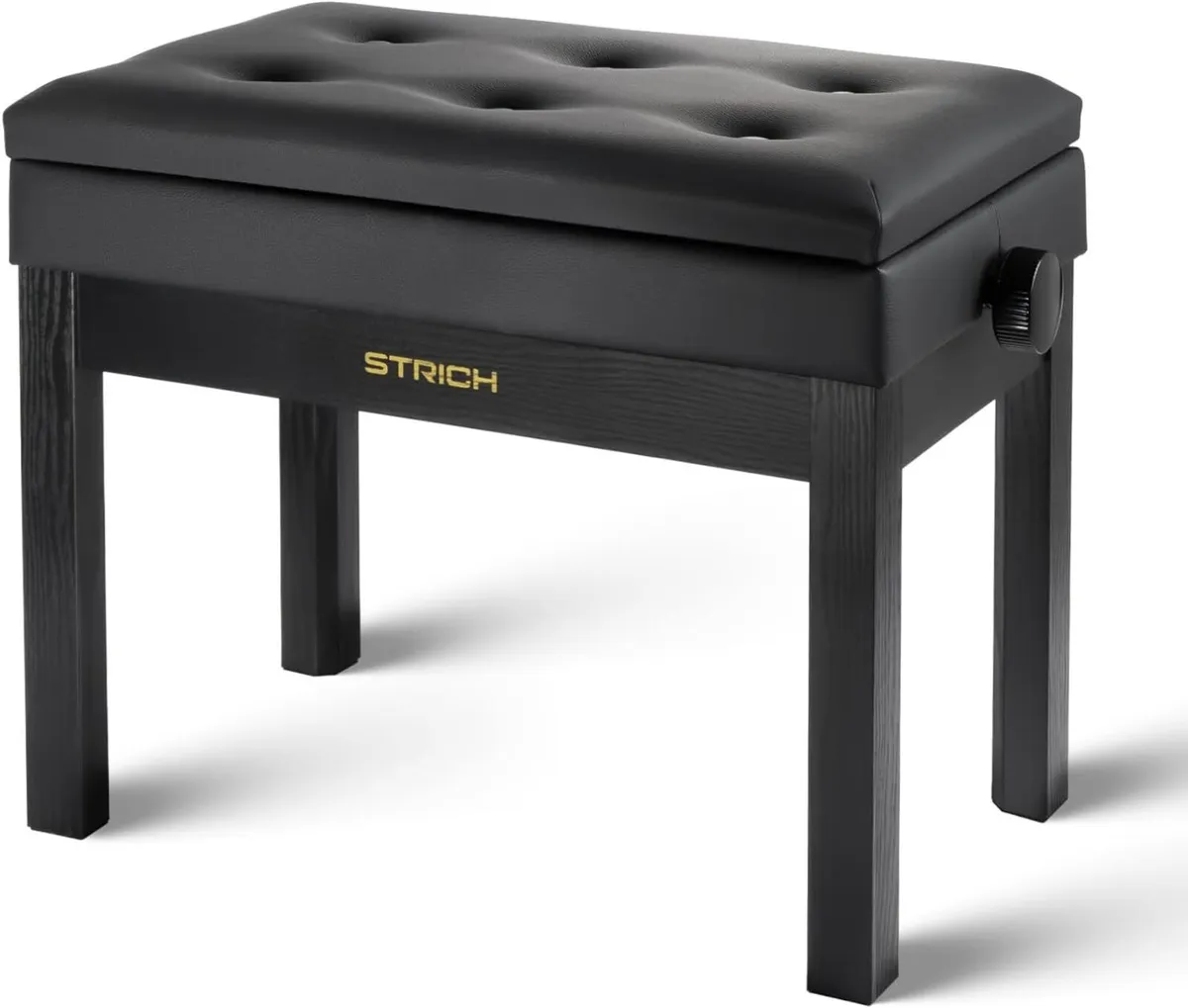 Adjustable Piano Bench With Storage Wooden - Image 1