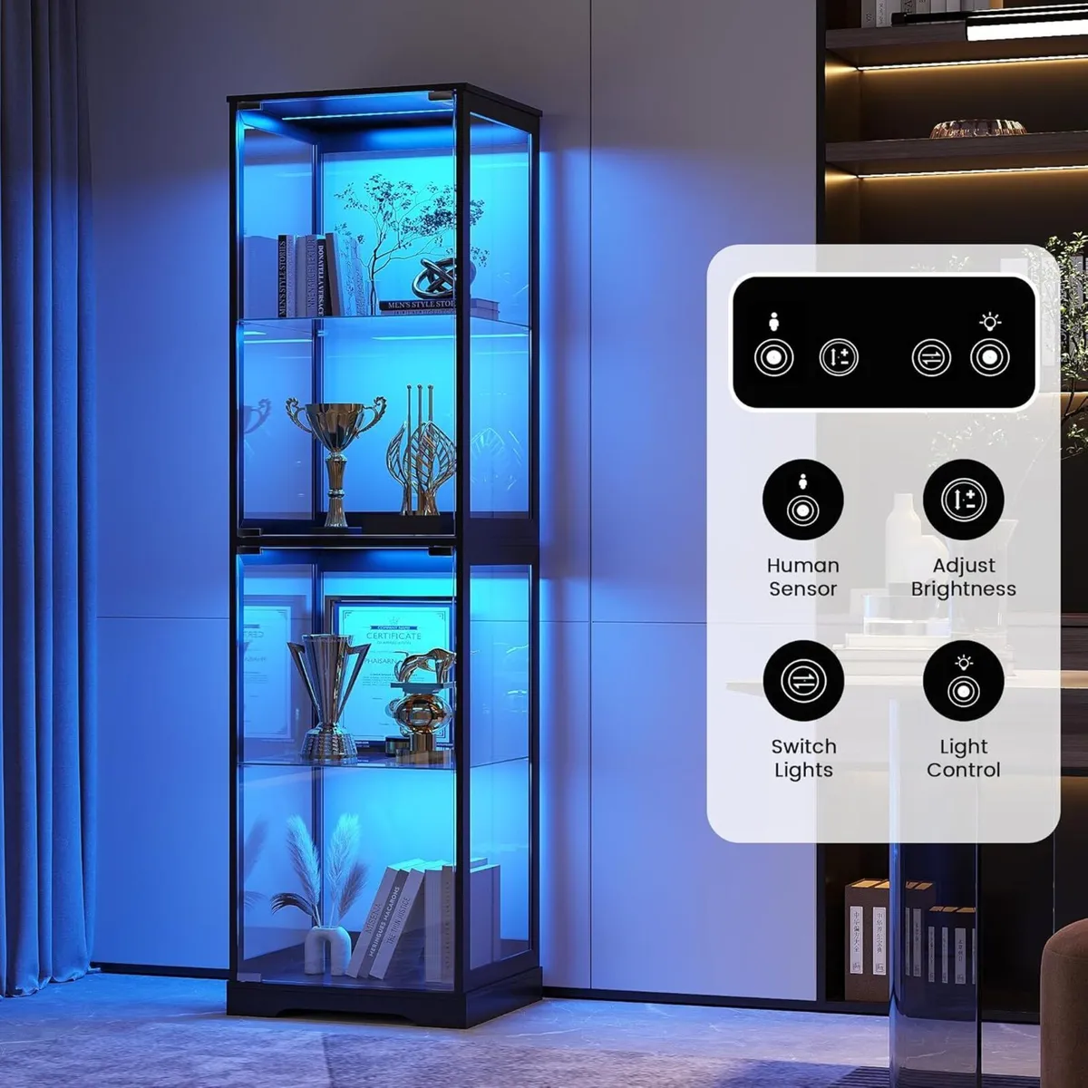 Glass Display Cabinet with Doors 165CM Tall - Image 3