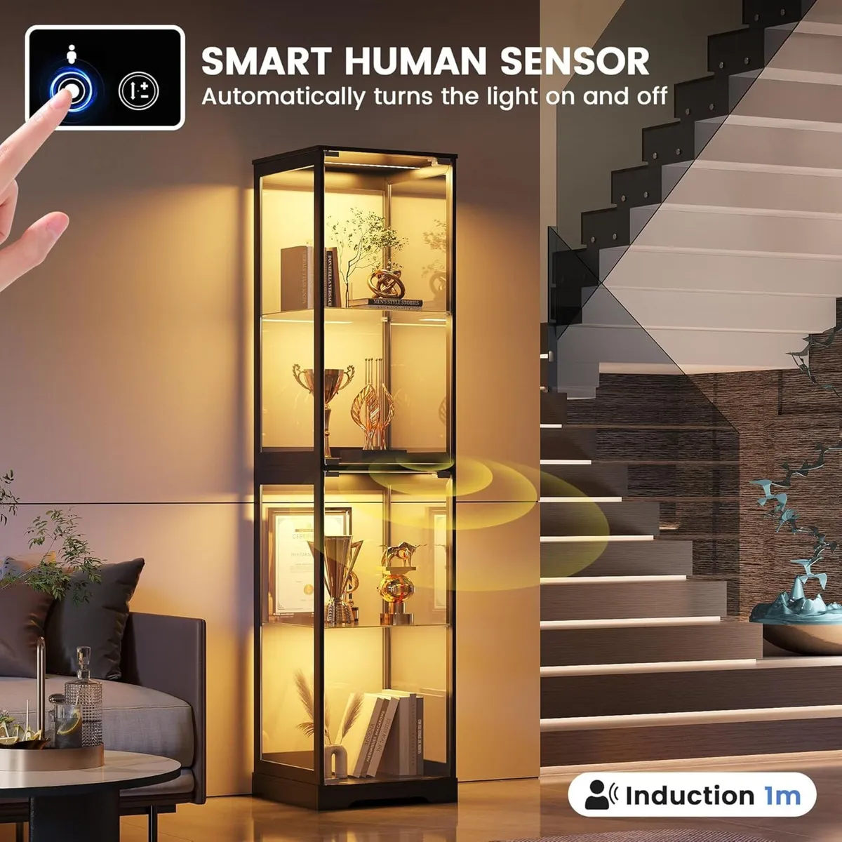 Glass Display Cabinet with Doors 165CM Tall - Image 4