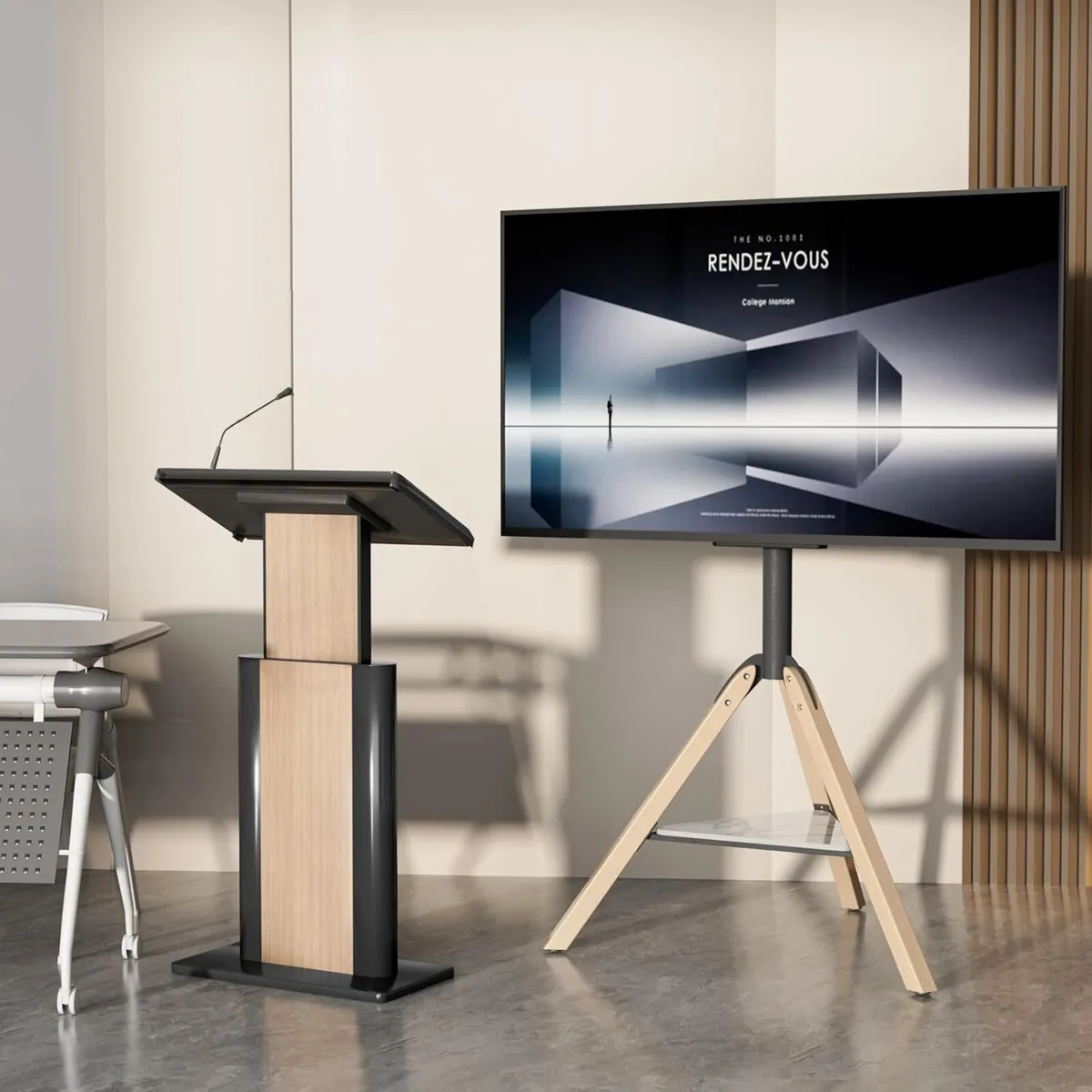 Tripod Easel TV Stand for 40-75 Inch Screen with - Image 3