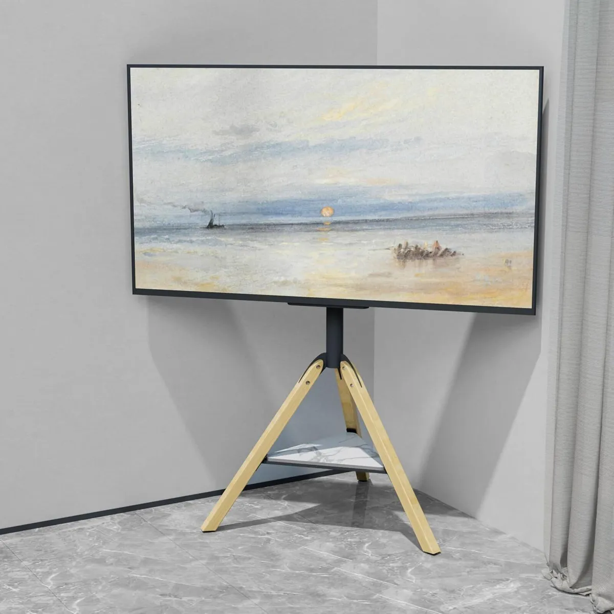 Tripod Easel TV Stand for 40-75 Inch Screen with - Image 4