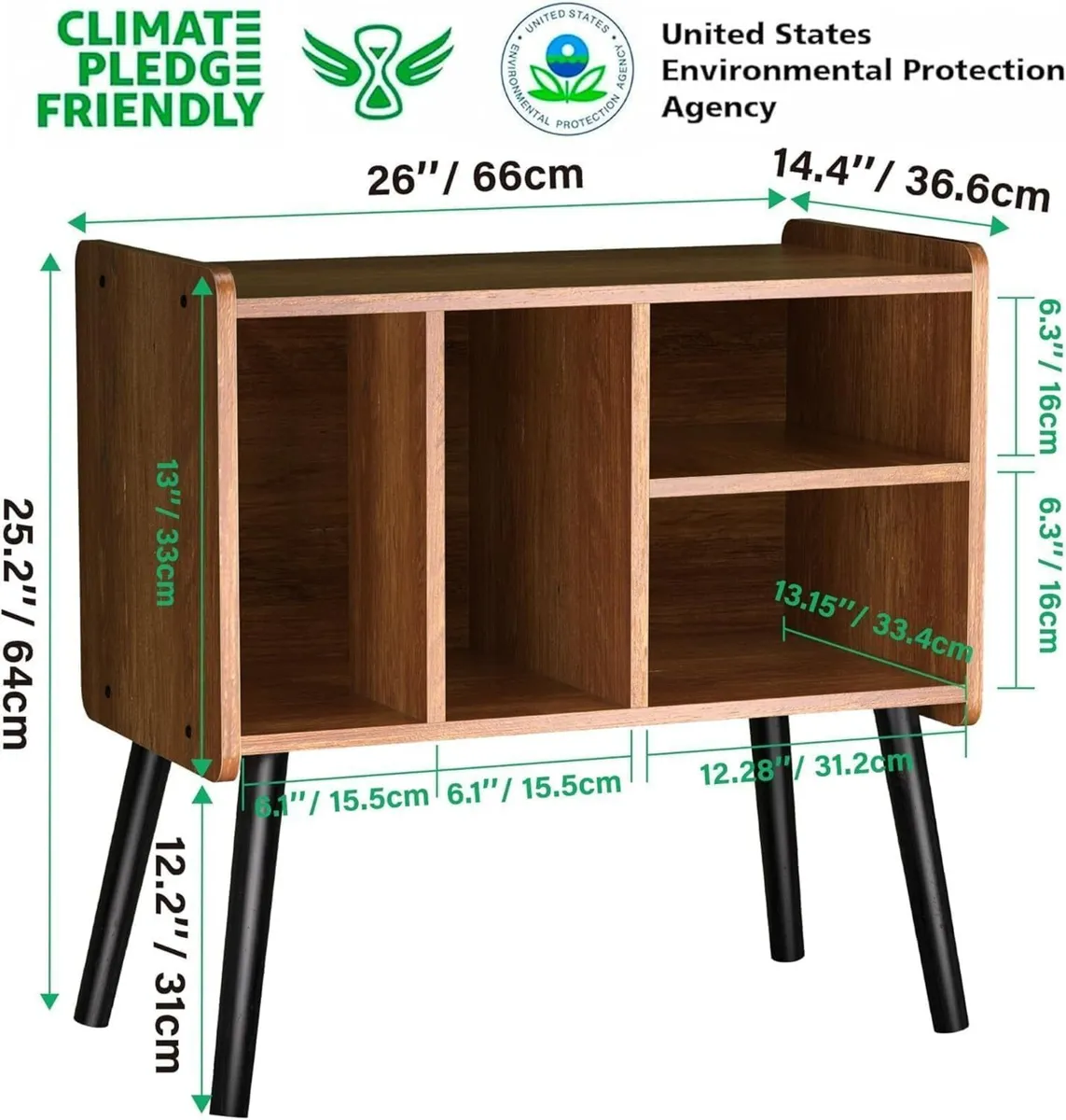 Record Player Table Mid-Century Stand with Vinyl - Image 2