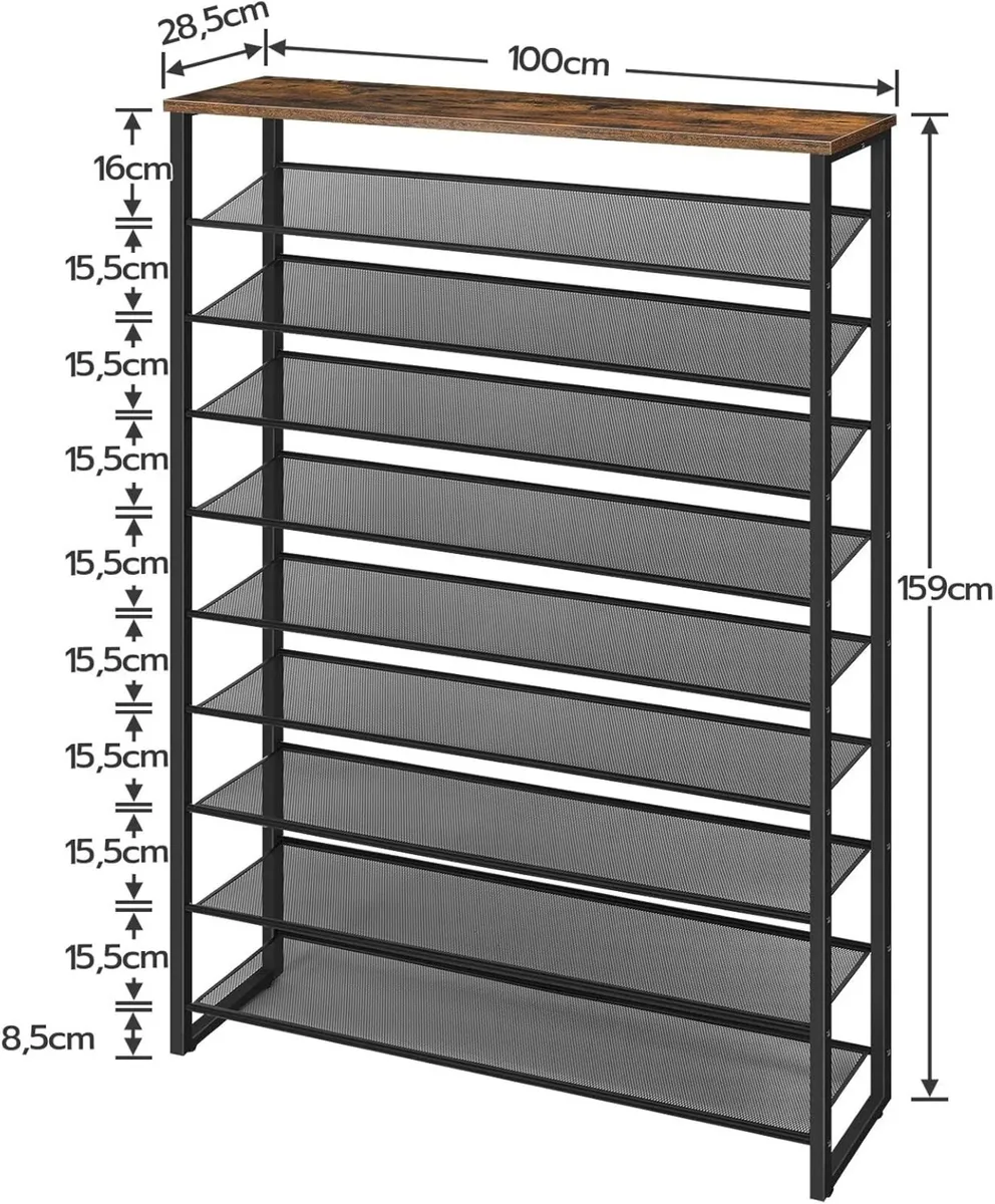10-Tier Shoe Rack Large Capacity Storage Organizer - Image 3