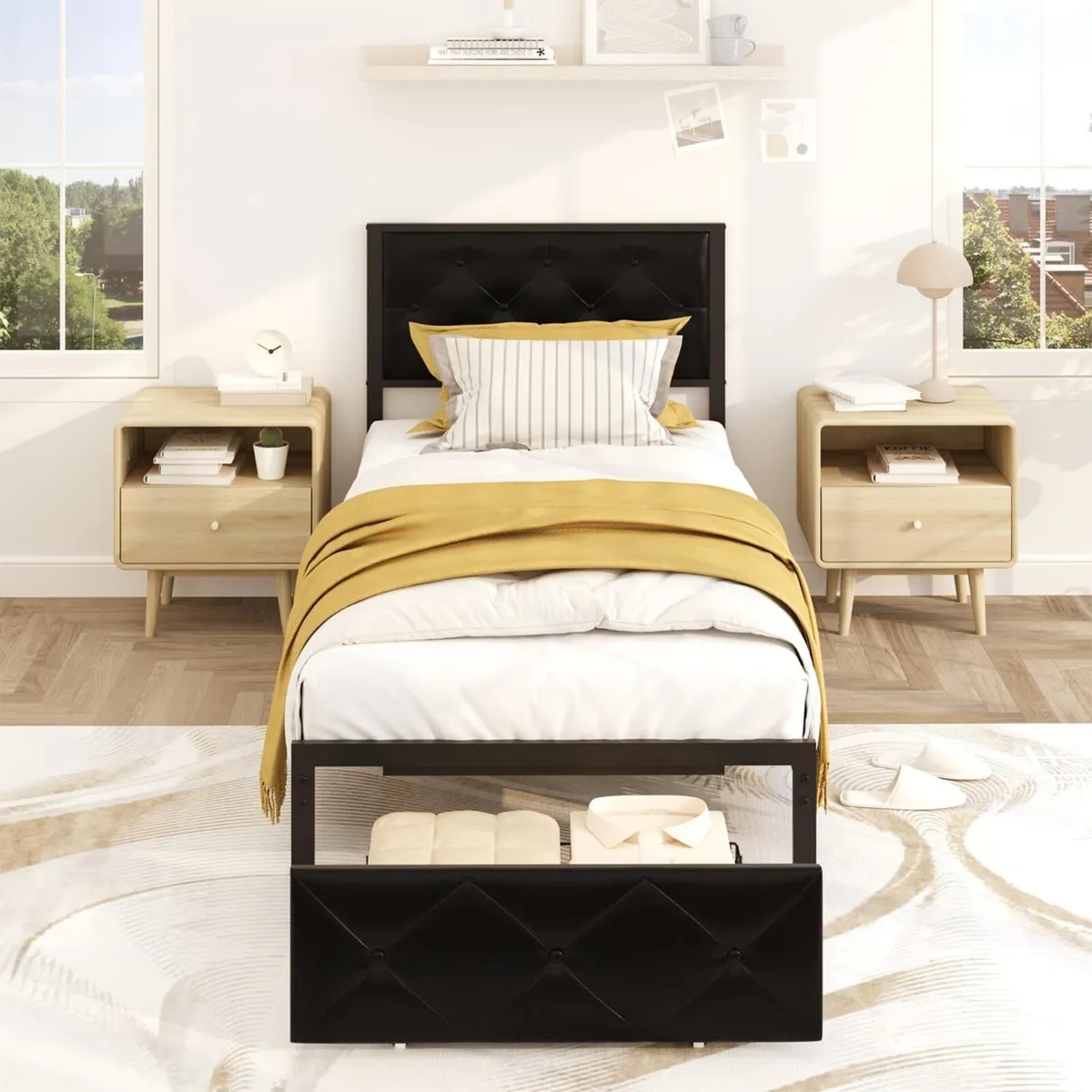 Single Bed Frame 195x 92x 97 cm with Charging - Image 1