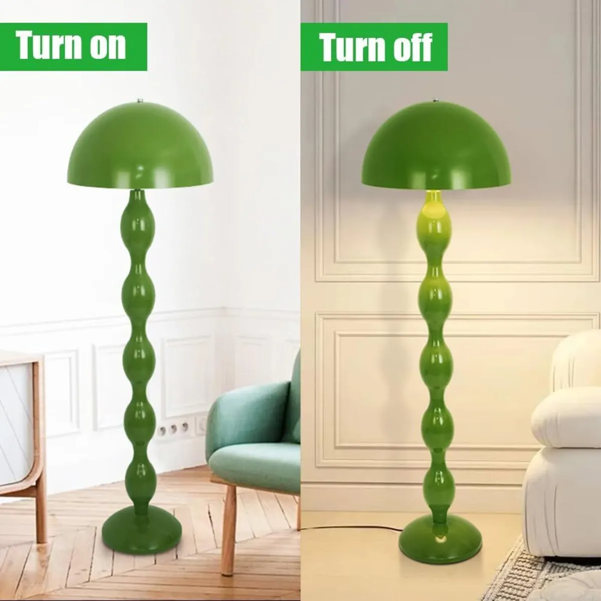 Mushroom Floor Lamp 59in Modern Cream Style Led