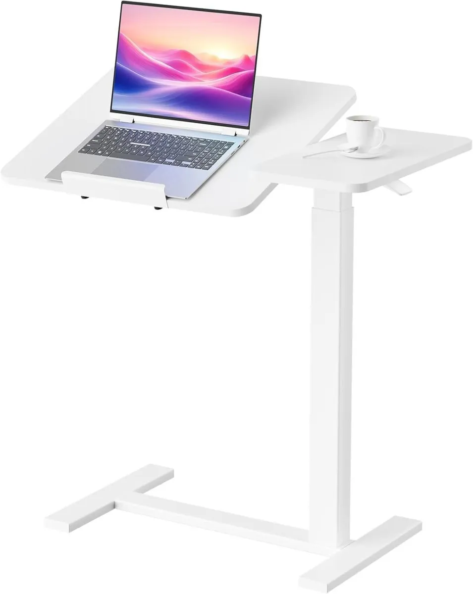 Height Adjustable Overbed Table with Wheels - Image 1