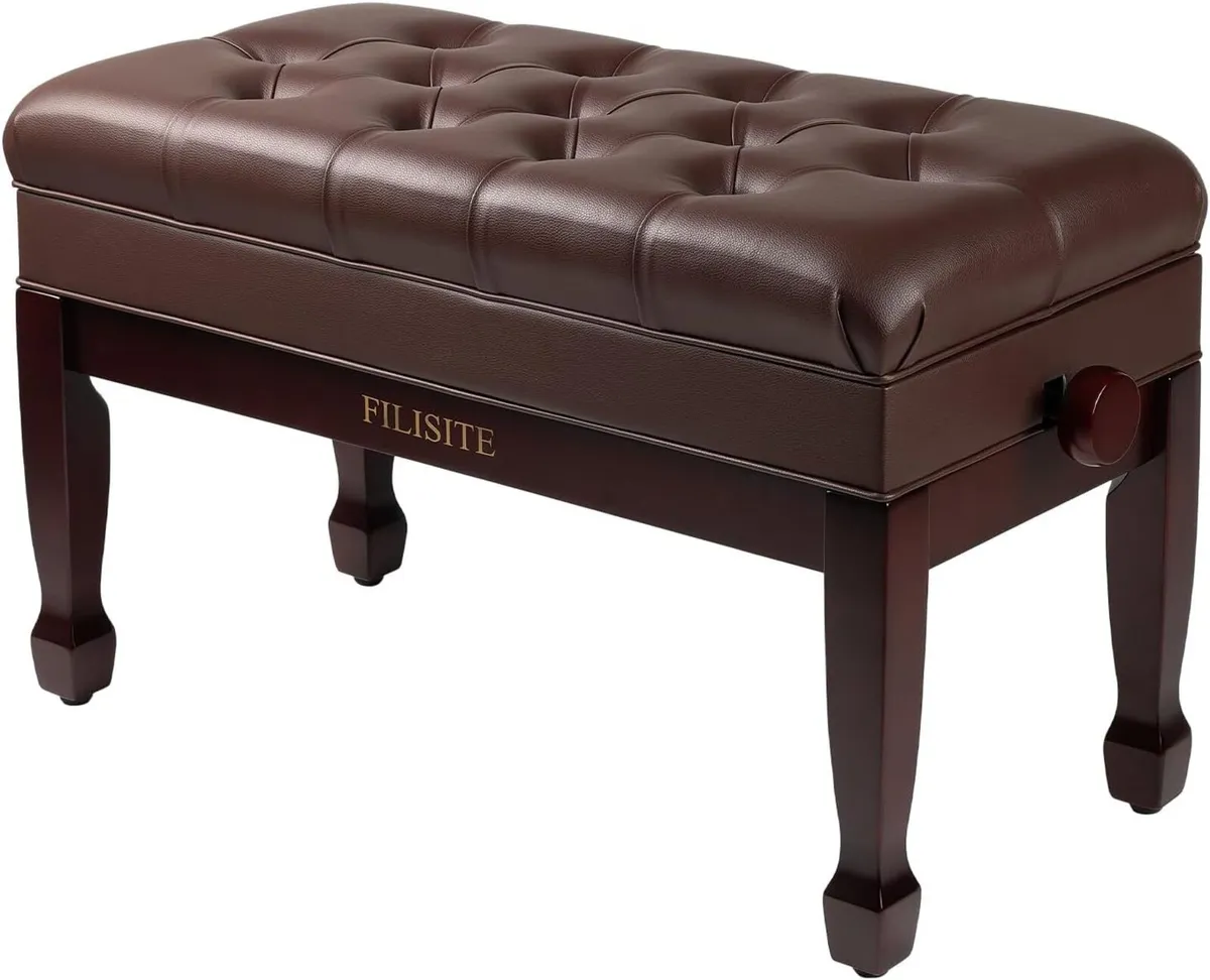 Adjustable Duet Piano Bench with Storage Heavy - Image 1