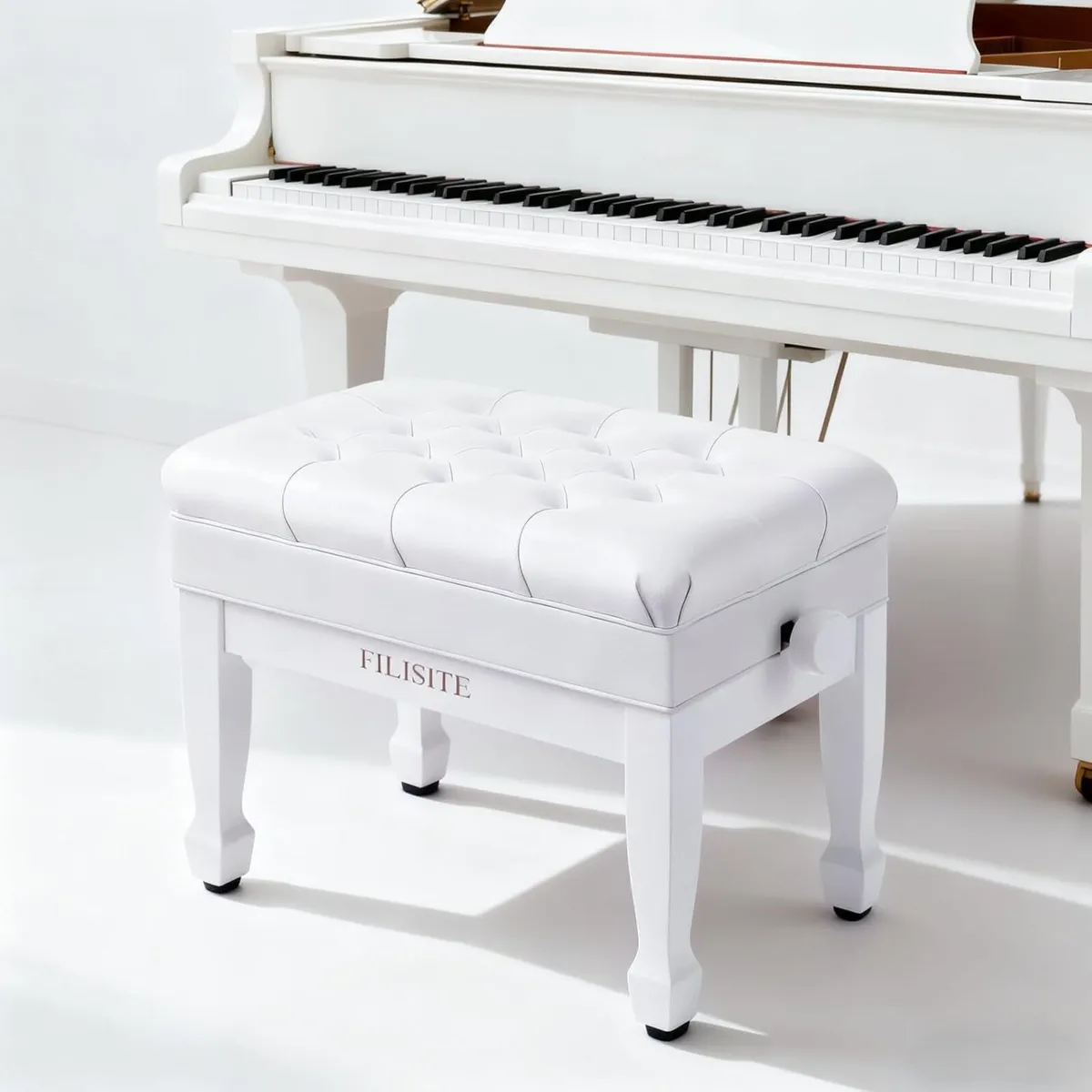 Adjustable Height Piano Bench with Storage Heavy - Image 2