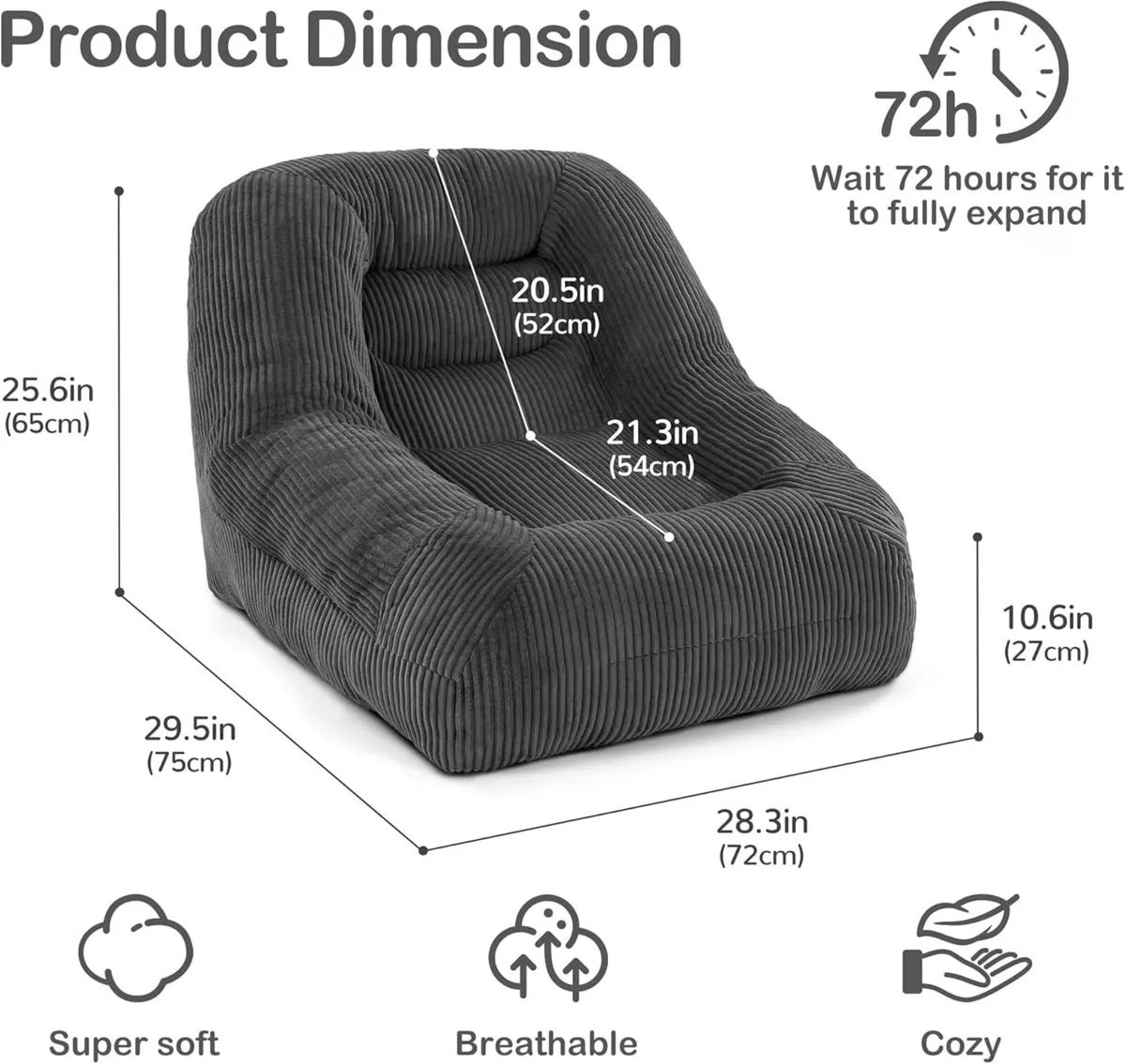 Bean Bag Single Chair with Filling Included - Image 3