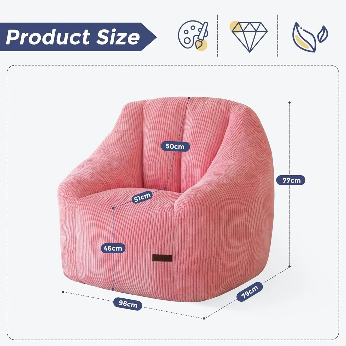 Bean Bag Chair Sofa with Filler Cozy Living Room - Image 2