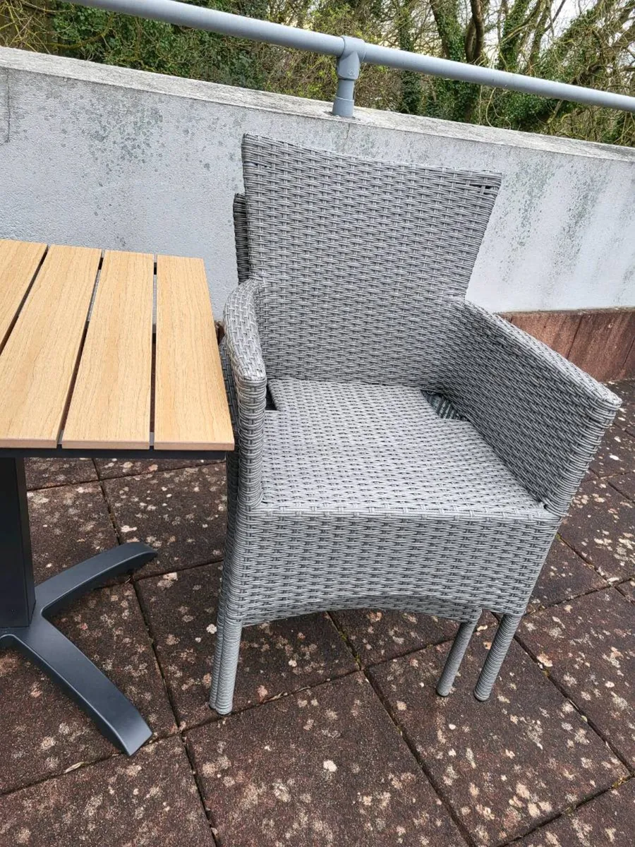 Garden Table and 2 garden seats - Image 1