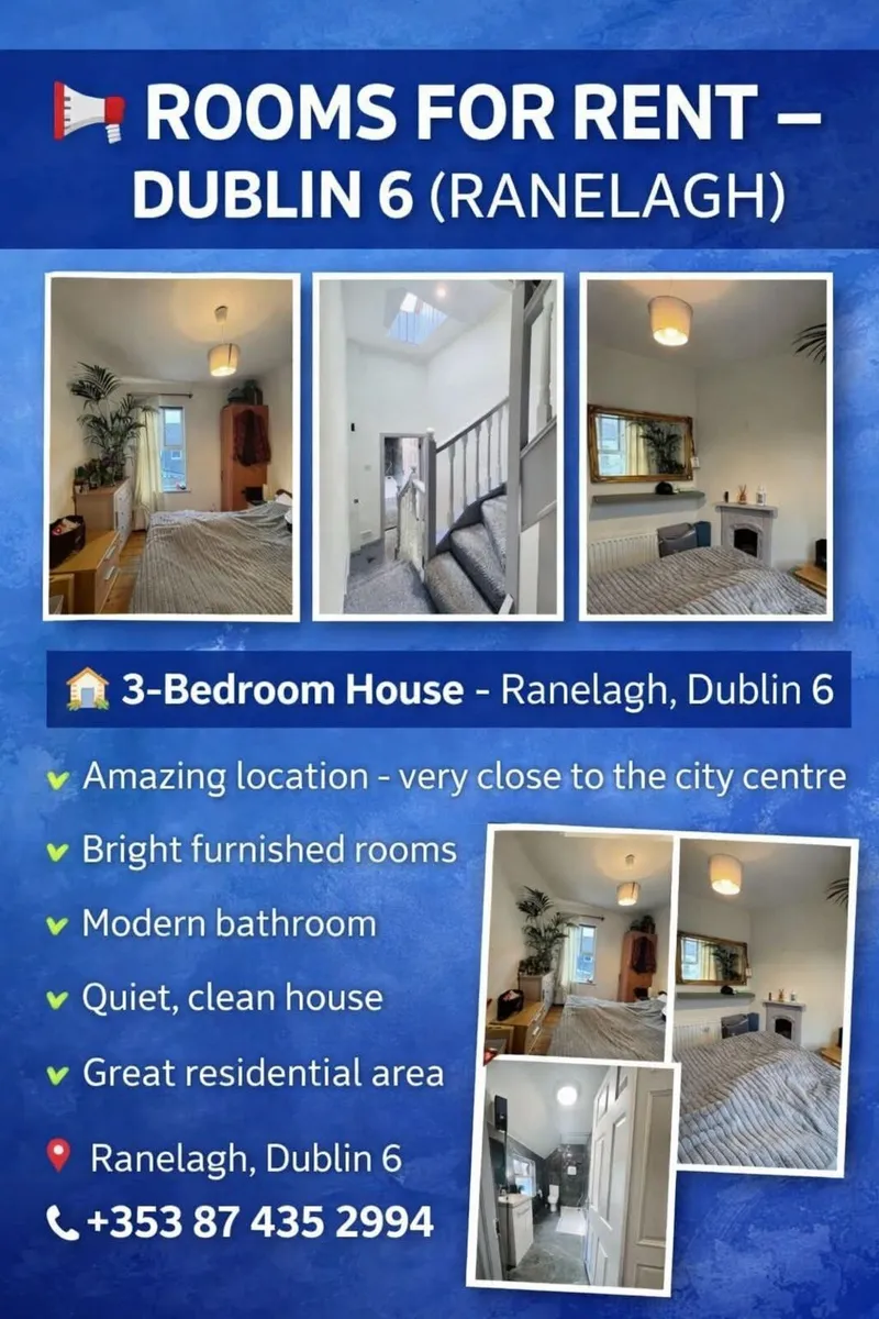 Double room for Rent in House Dublin 6 Renelagh - Image 4
