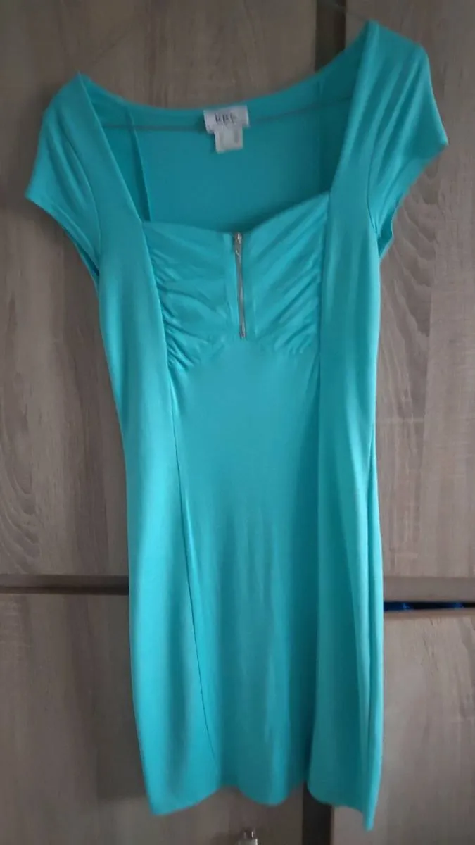 blue dress new with zip at front fits sm - Image 1