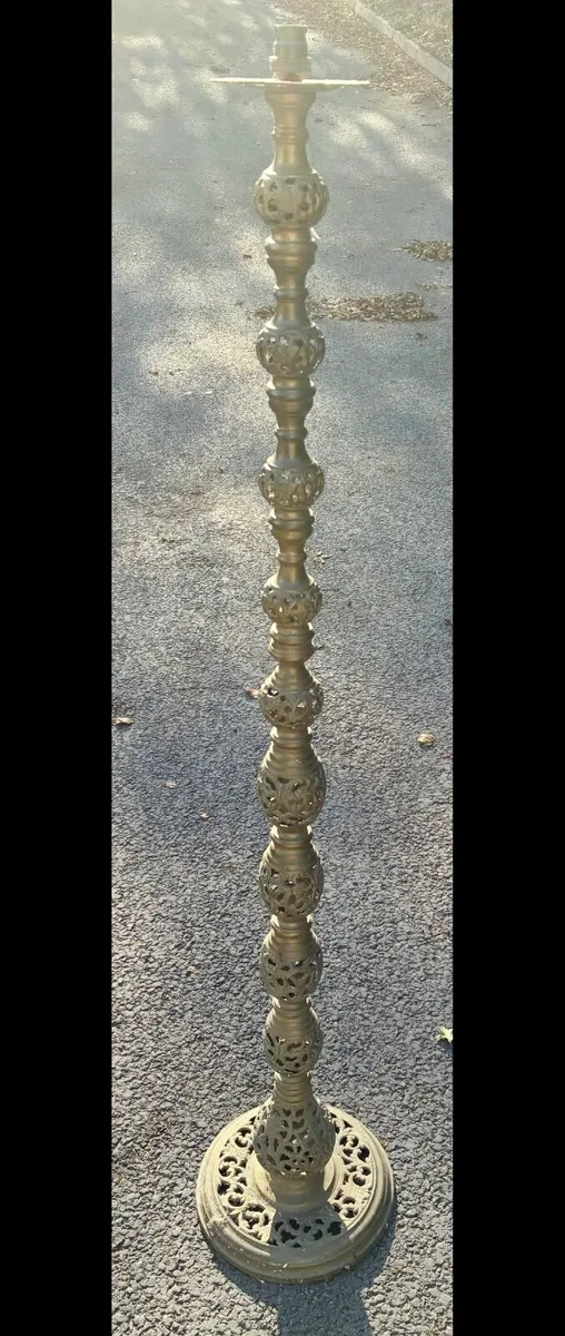 Vintage Tall Brass Lamp - Image 1