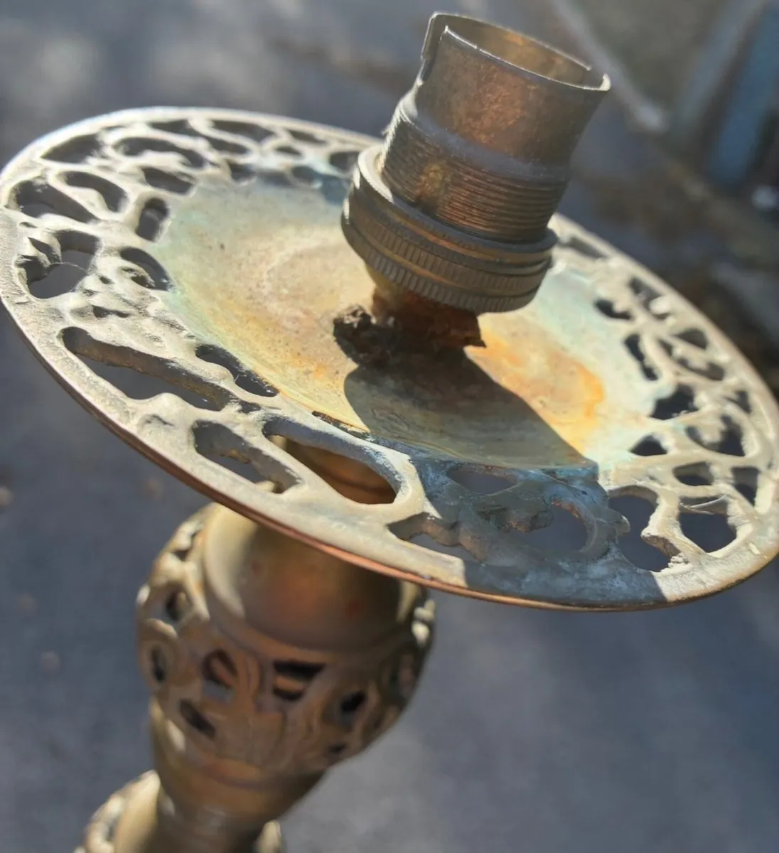 Vintage Tall Brass Lamp - Image 4