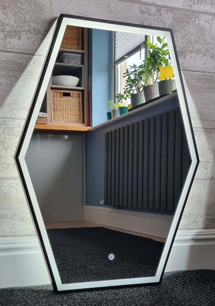 LED Bathroom Mirror 60x80cm Black Demister - Image 3
