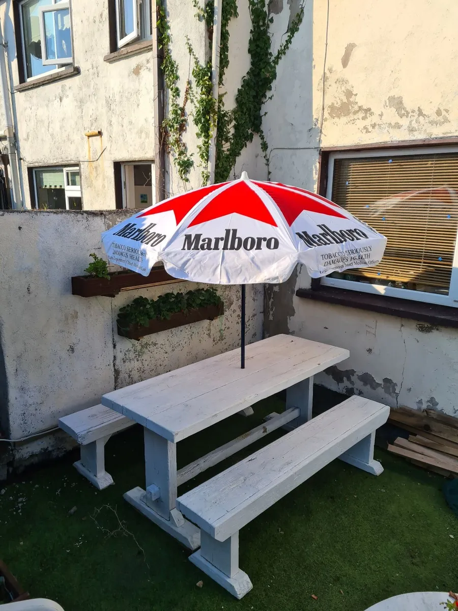 Parasols new with concrete base holders - Image 1