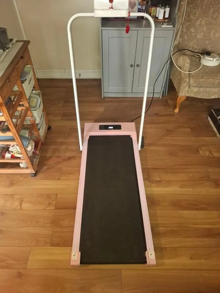 walking pad with safety bars and ground mat - Image 1
